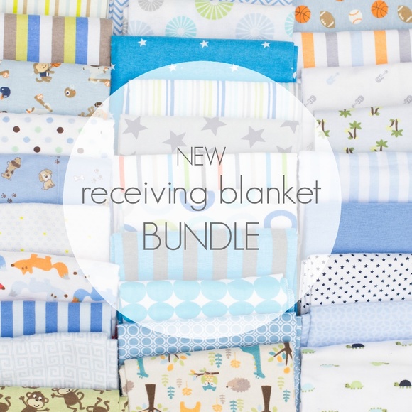 NEW 8 PC Bundle Baby Boys Receiving Blankets - Picture 1 of 2